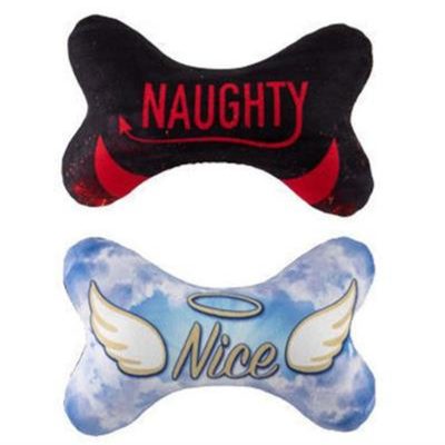 Naughty & Nice Plush Squeaker Bone Small Toy